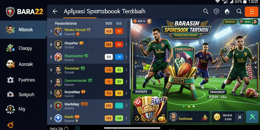 Screenshot utama BARA22 menampilkan tampilan taruhan olahraga yang menarik.