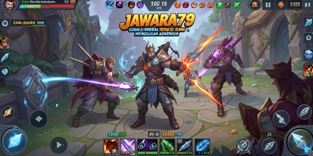 Tangkapan layar gameplay JAWARA79 menampilkan aksi seru dalam pertarungan tim.