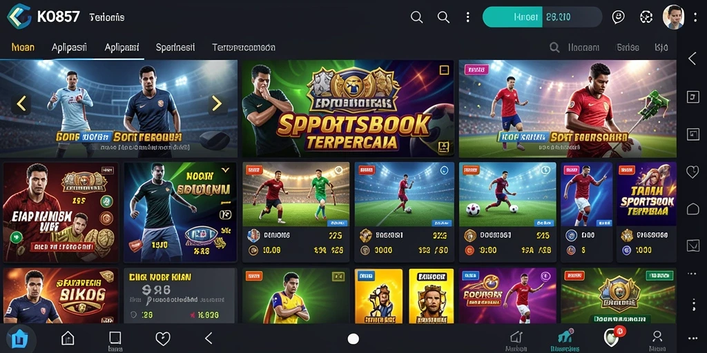 Screenshot gameplay KO857 yang menampilkan fitur sportsbook.