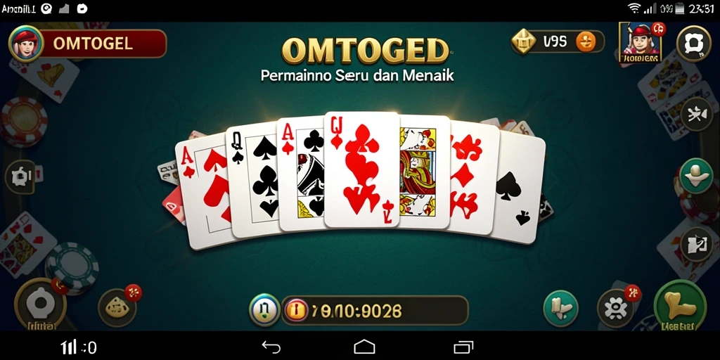 Tampilan gameplay menarik di OMTOGEL dengan desain kartu Domino yang berwarna.