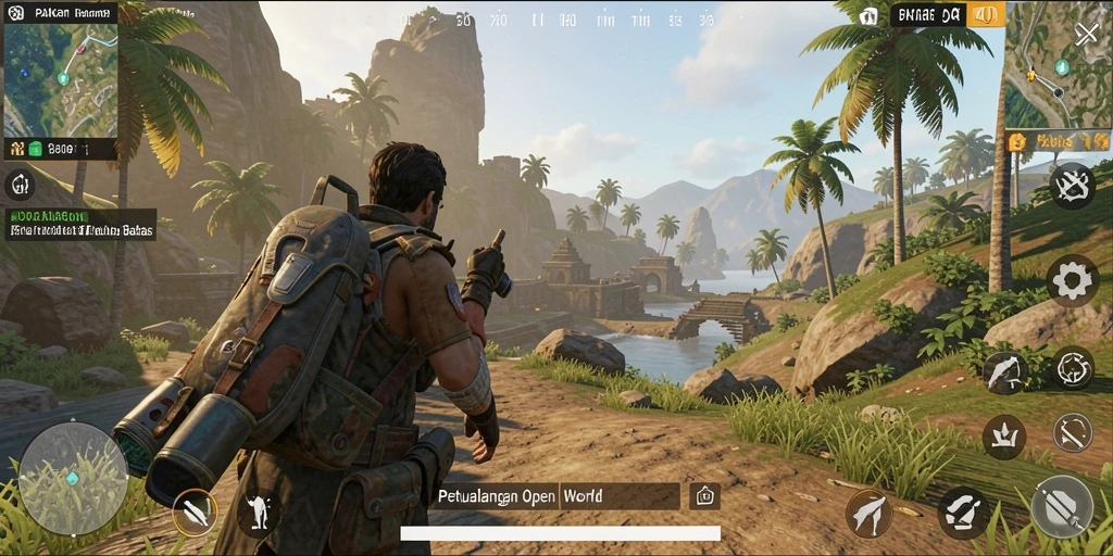 Screenshot gameplay PAKARJP menampilkan pengalaman petualangan Open World yang mendalam.